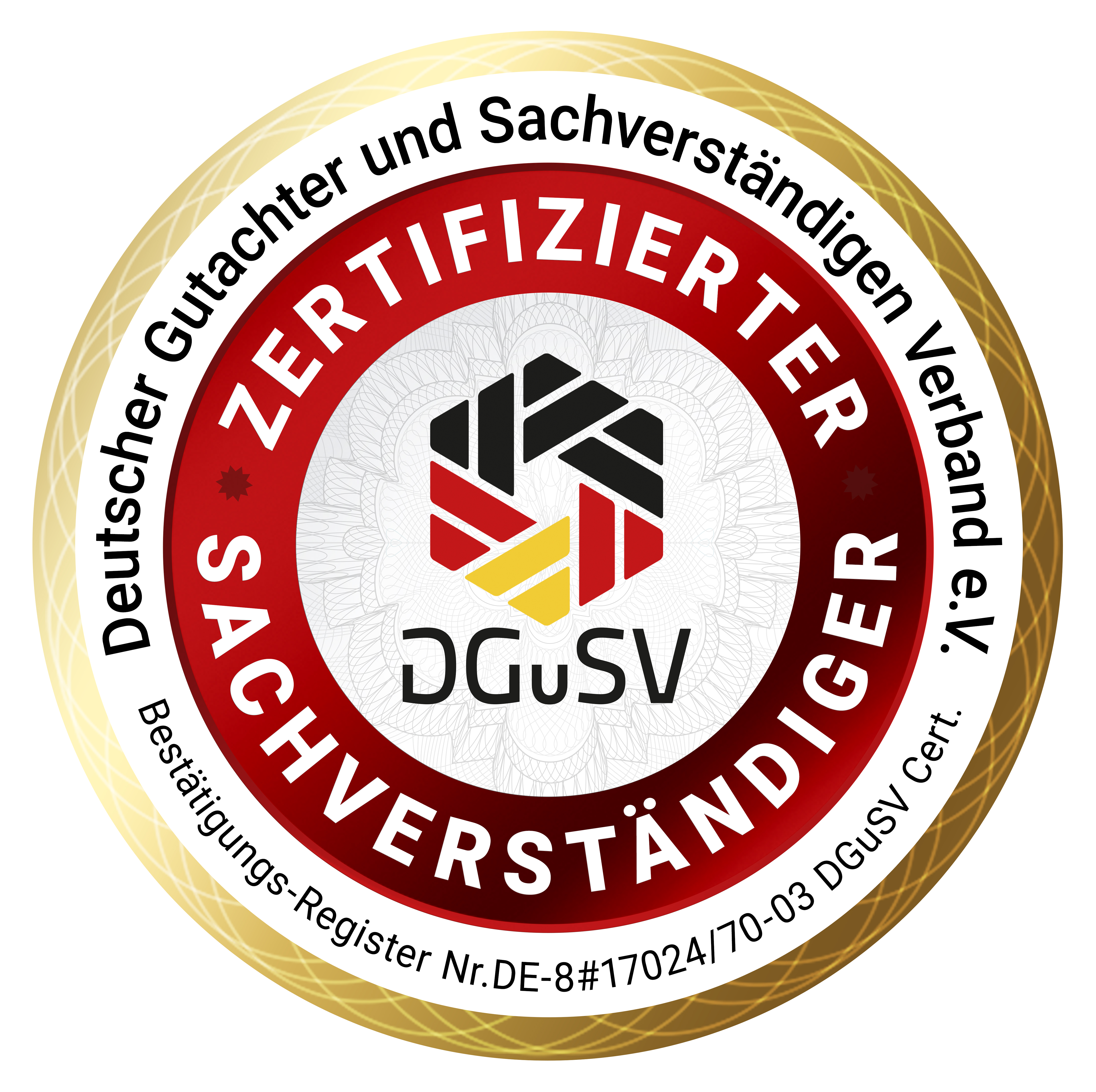 Zertifizierter Sachverständiger — DGuSV (Deutscher Gutachter und Sachverständigen Verband)
